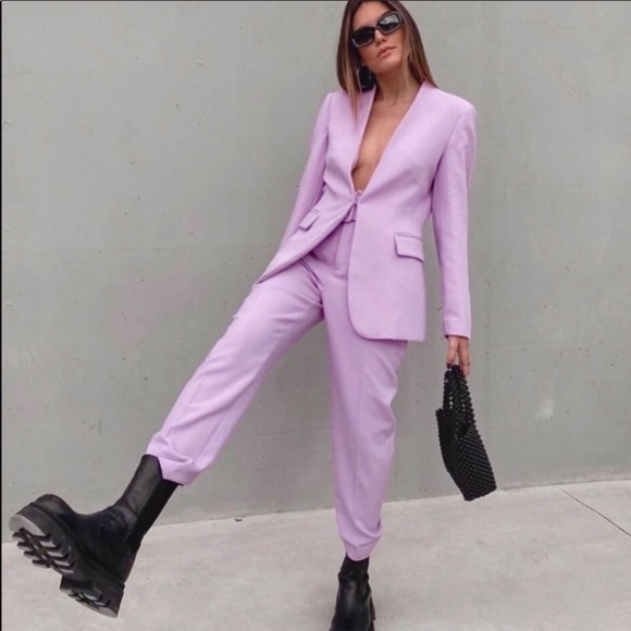 Blazer lilac zara Clearance